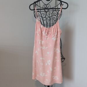 Wilfred Aritzia Tie-Front Floral Mini Dress - Pink & White - Size 4